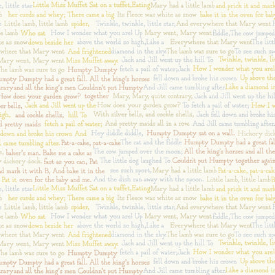 Nursery Rhyme Time Ivory Text Fabric Yardage