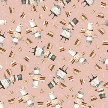 Nursery Rhyme Time Pink Bakers Fabric Yardage at Quilted Joy