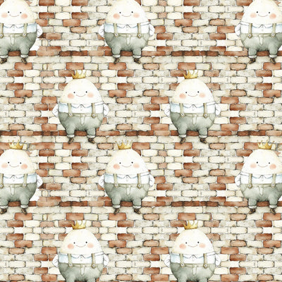 Nursery Rhyme Time Ivory Humpty Dumpty Fabric Yardage