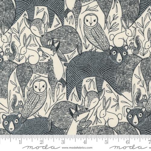 Woodland Wonder Black Animals on Cloud Fabric Yardage Product Photo