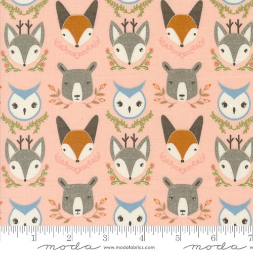 Woodland Wonder Blush Animal Heads Fabric Yardage Product Photo