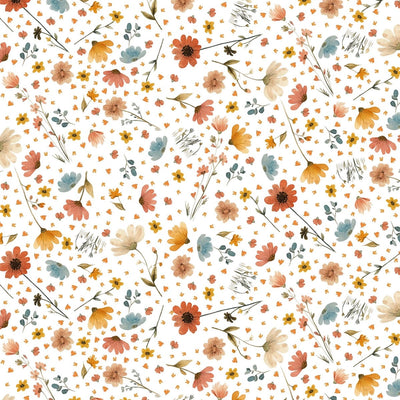 Nursery Rhyme Time Ivory Flowers Fabric Yardage