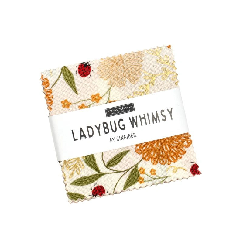 Ladybug Whimsy mini charm pack precut squares fabric bundle