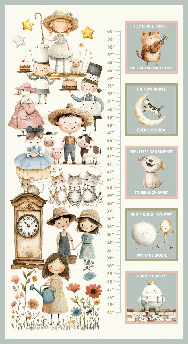 Nursery Rhyme Time Ivory Growth Panel at Quilted Joy