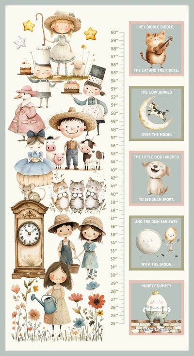 Nursery Rhyme Time Ivory Growth Panel 24" x 43"