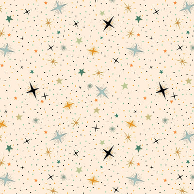 Witchy Wicked Cream Stars Fabric Yardage