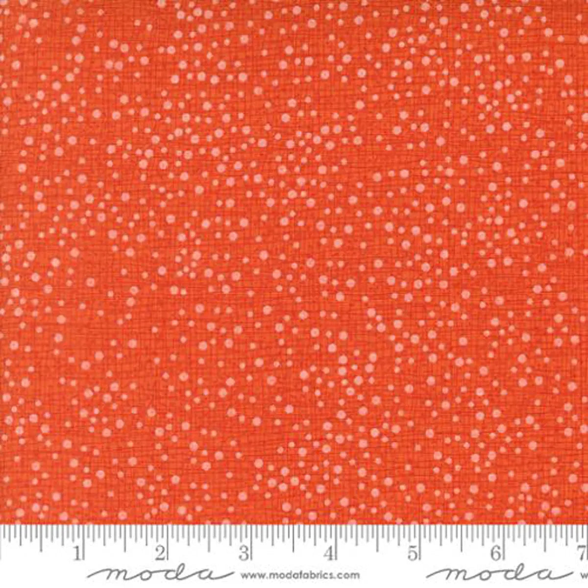 Dotty Thatched Tangerine Fabric Yardage