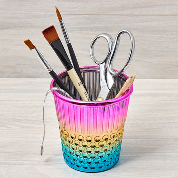 Rainbow Thimble Craft Container - image 1 - quilting supply from Quilted Joy