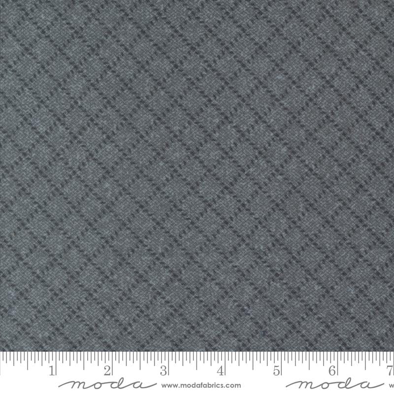 Flannel Farmhouse III Point Grid Graphite Fabric Yardage