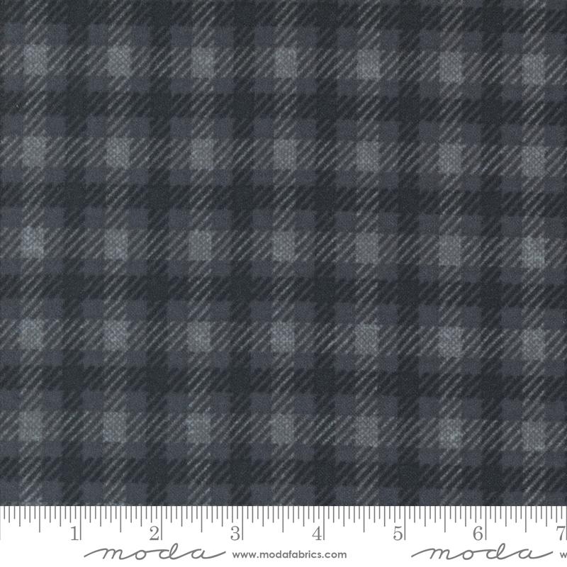 Flannel Farmhouse III Small Plaid Dark Grey Fabric Yardage