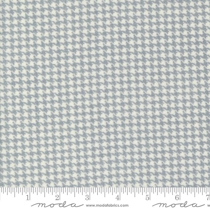 Flannel Farmhouse III Houndstooth Pewter Fabric Yardage