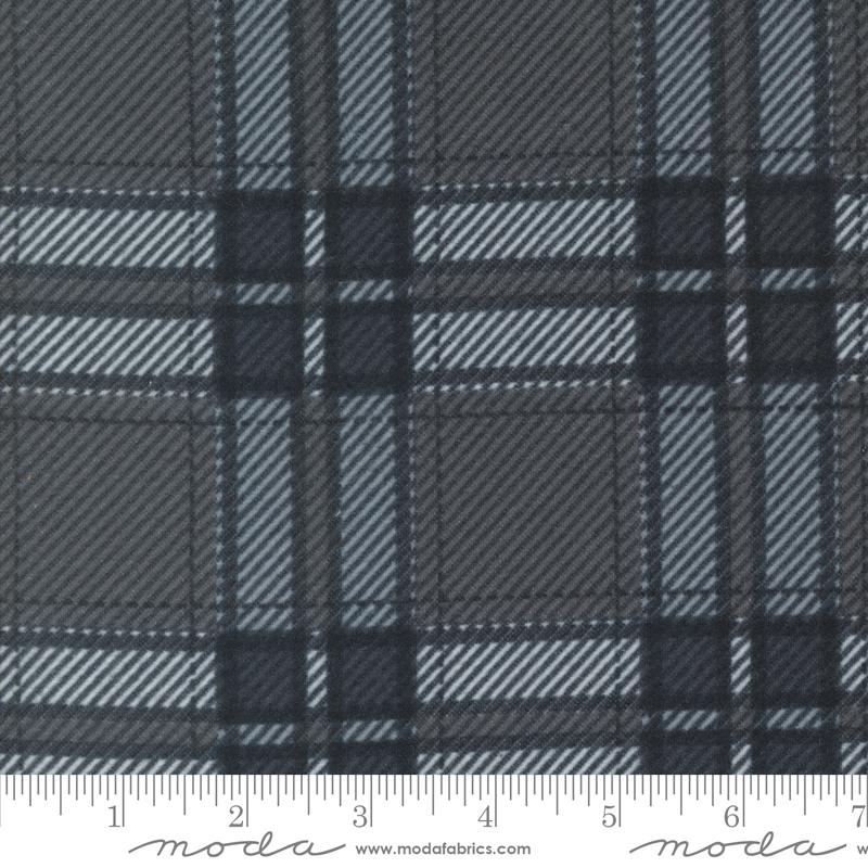 Flannel Farmhouse III Plaid Graphite and White Fabric Yardage