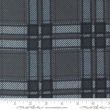Flannel Farmhouse III Plaid Graphite and White Fabric Yardage