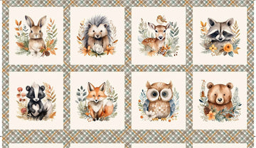 Wild and Free Block Panel 24 by 43 inch coordinating quilt panel