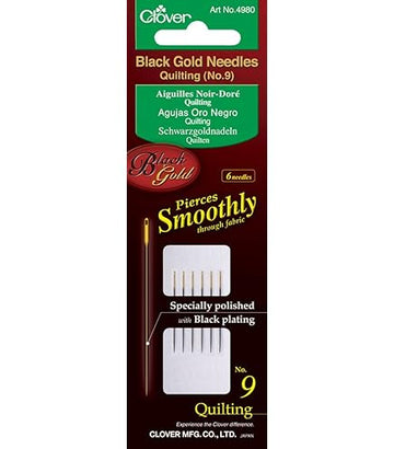 Clover Black Gold Between / Quilting Needle Size 9 6ct