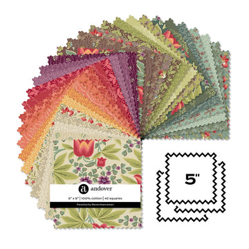 Paradise batik 5 inch precut squares fabric bundle
