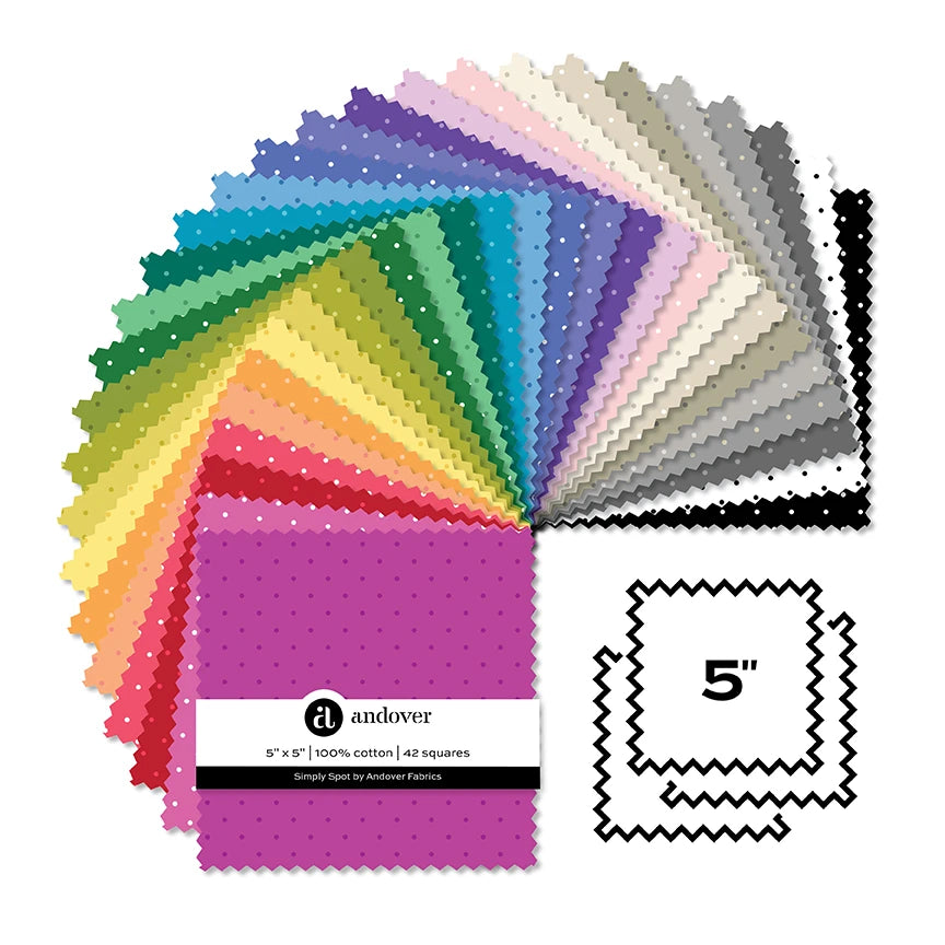 Simply Spot 5" Charm Squares - quilting supply from Quilted Joy