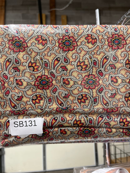 Addison Floral Scroll Tan quilting fabric short bolt 5 yards A