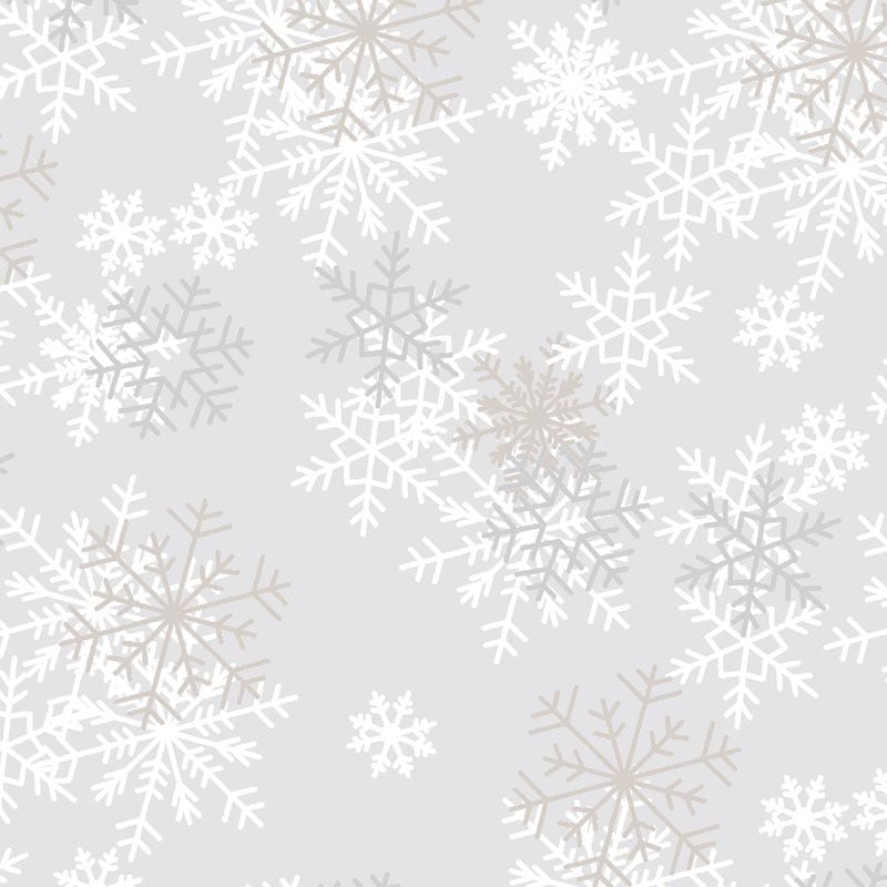 Light Grey Snowflakes 108" Wide Quilt Backing Fabric