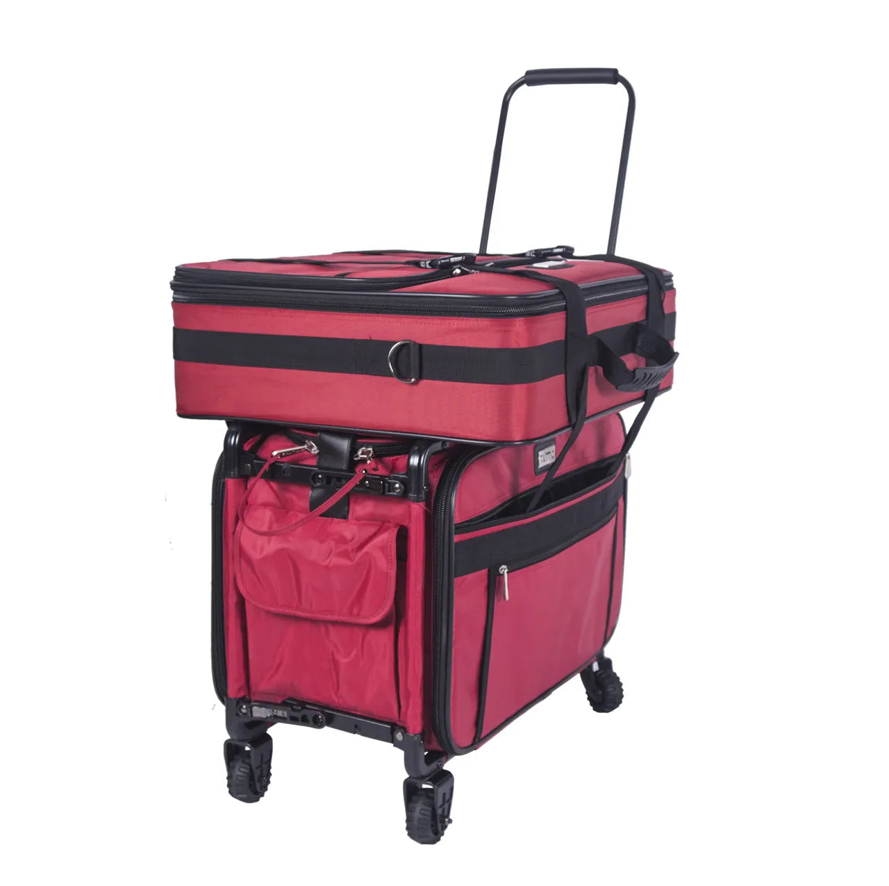 Tutto 22" Cherry Red Sewing Machine Case On Wheels Large