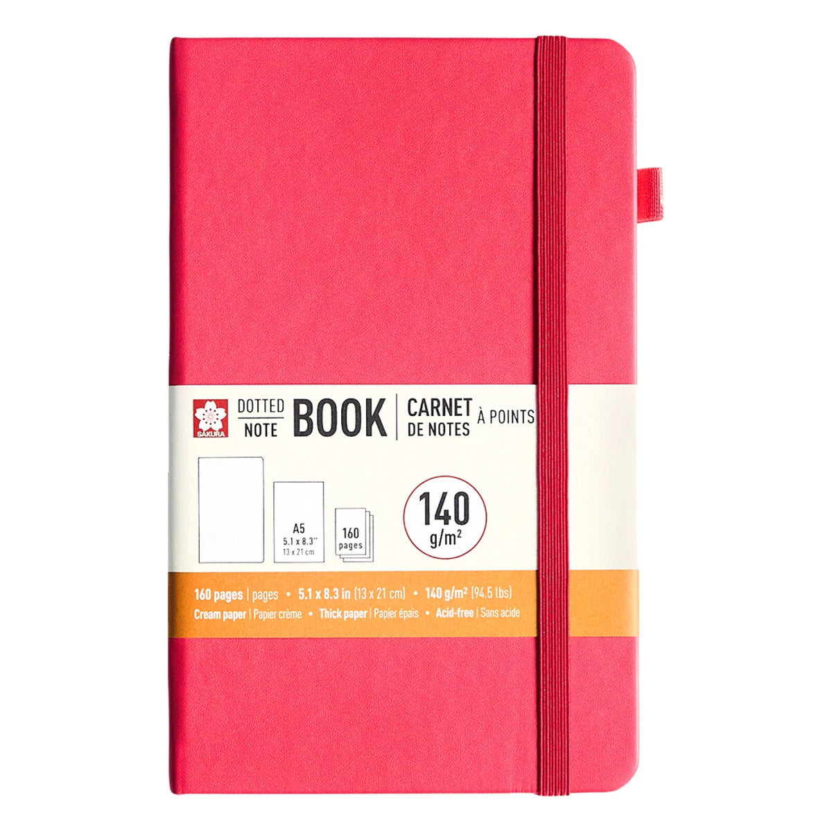 Sakura Notebook dotted A5 Red Plum Blossom floral Japanese cover
