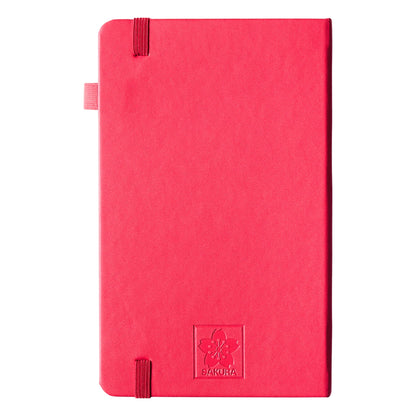 Sakura Notebook A5 Red Plum Blossom back cover with floral design