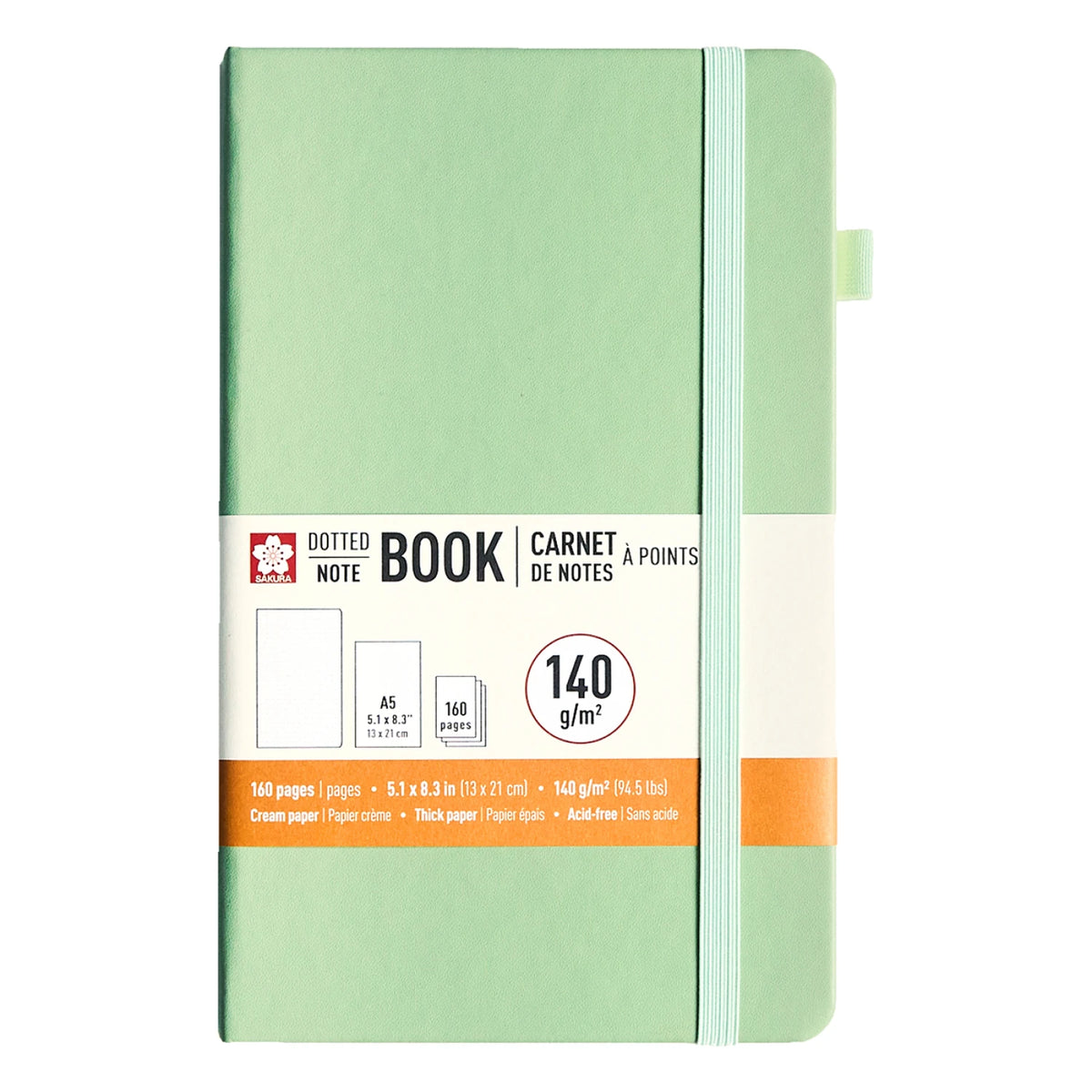 Sakura Notebook dotted A5 Pale Patina soft vintage-style cover
