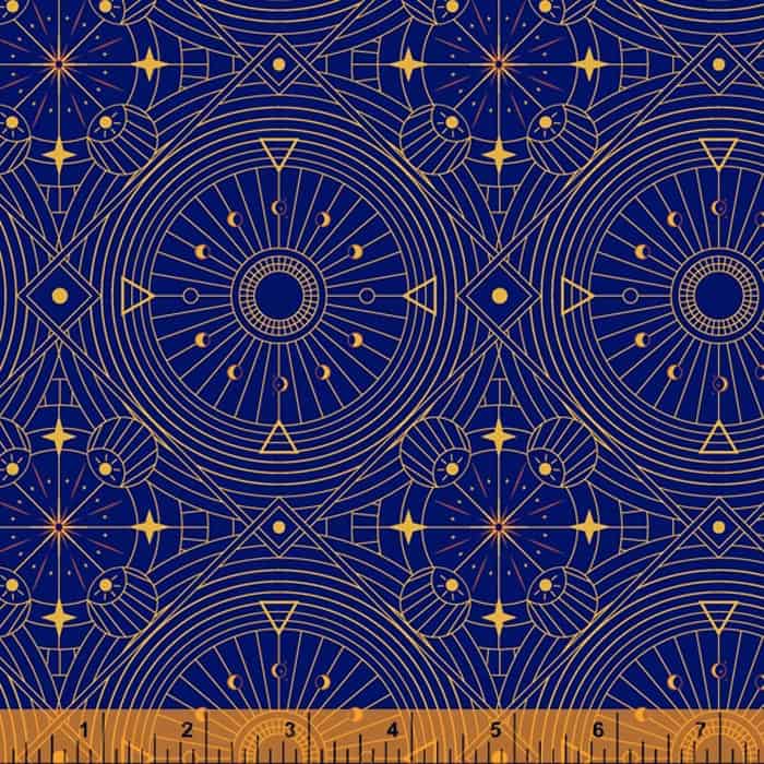 Celestial Grid Royal Fabric Yardage