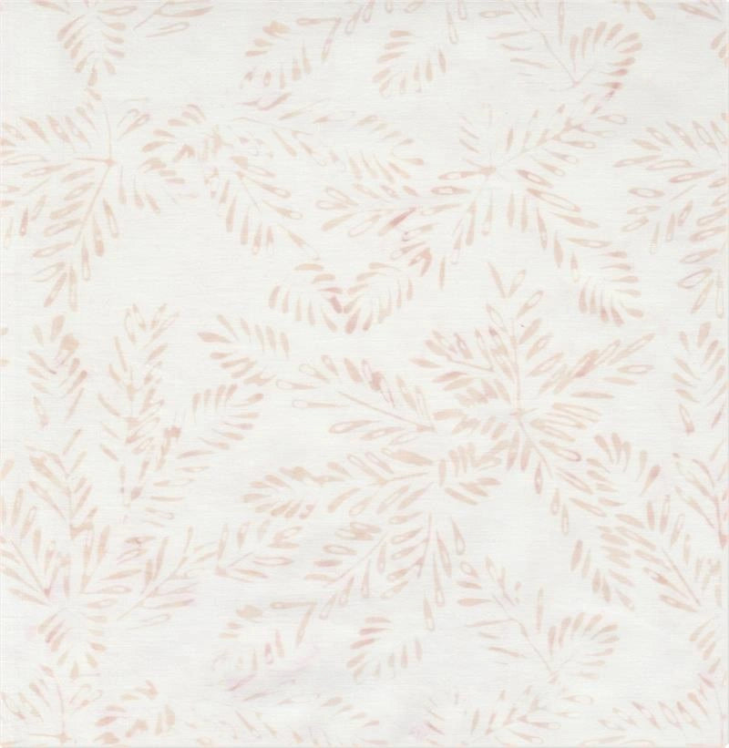 Fresh Cream Leaves Batik Fabric Yardage by Batik Textiles