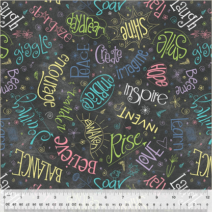 Chalkboard Aspirations 108" Wide Quilt Backing Fabric