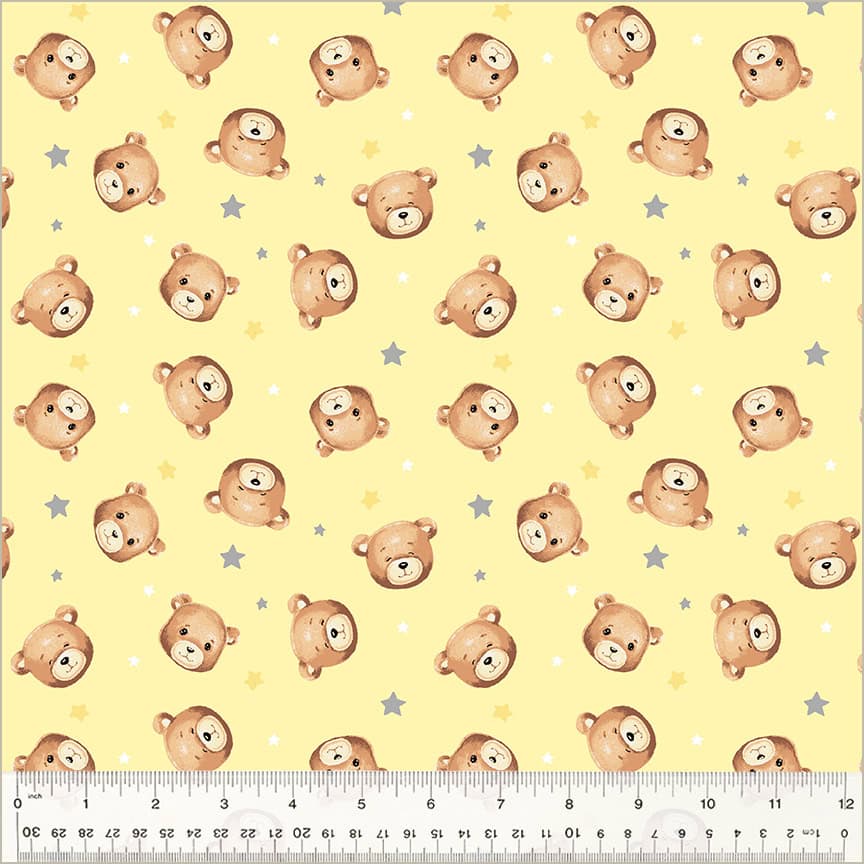 Sweet Dreams Pale Yellow Baby Bear Flannel Fabric Yardage Product Photo