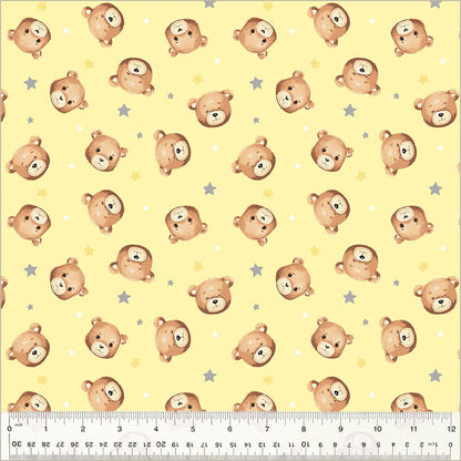 Sweet Dreams Pale Yellow Baby Bear Flannel Fabric Yardage Product Photo