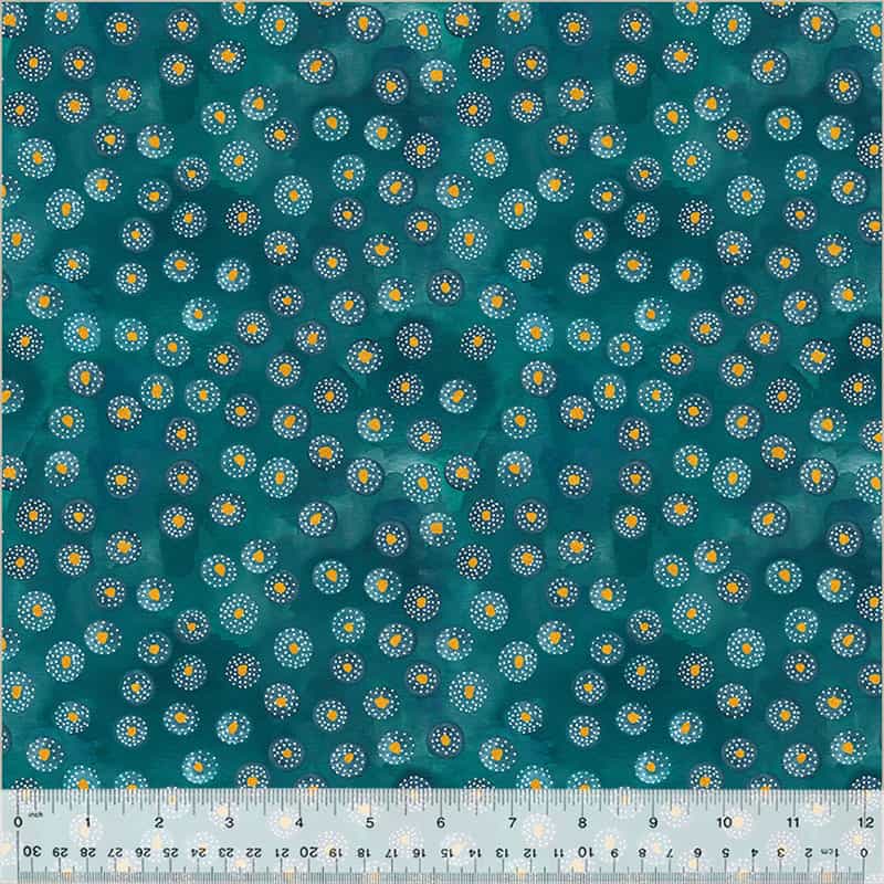 Ebb & Flow Spritz Aqua Metallic Fabric Yardage