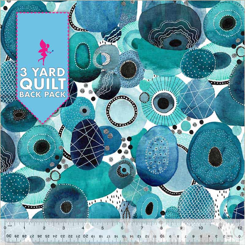 Ebb & Flow Genesis Aqua Metallic 108" Wide Quilt Backing Fabric 3Yard Quilt Back Pack