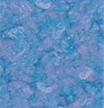 Bahari Purple Sea Horse n Fish Batik Fabric Yardage