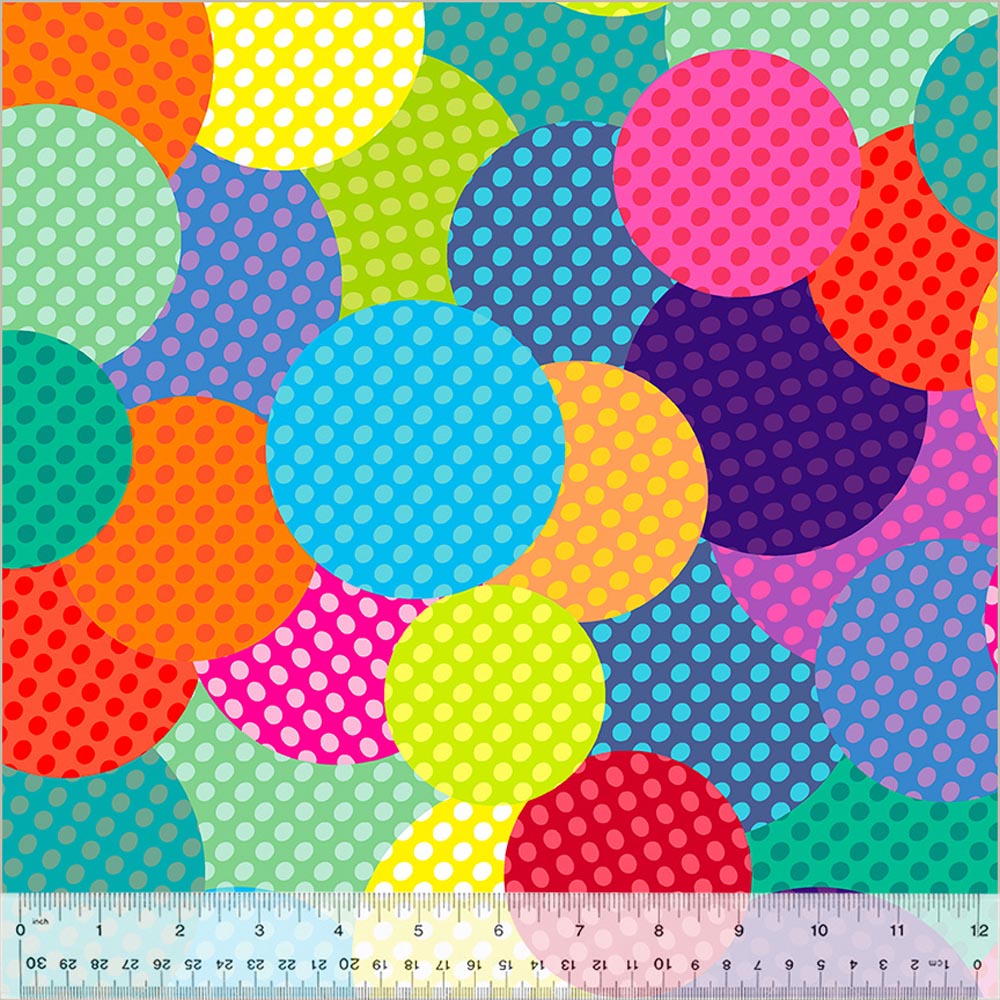 Polka Pals Rainbow Fun 108" Wide Quilt Backing Fabric