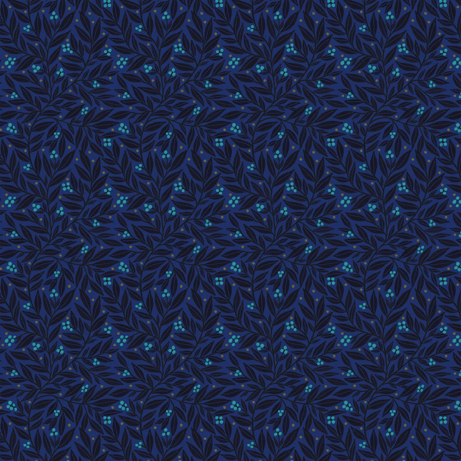 Dayspring Vines & Berries Midnight Yardage
