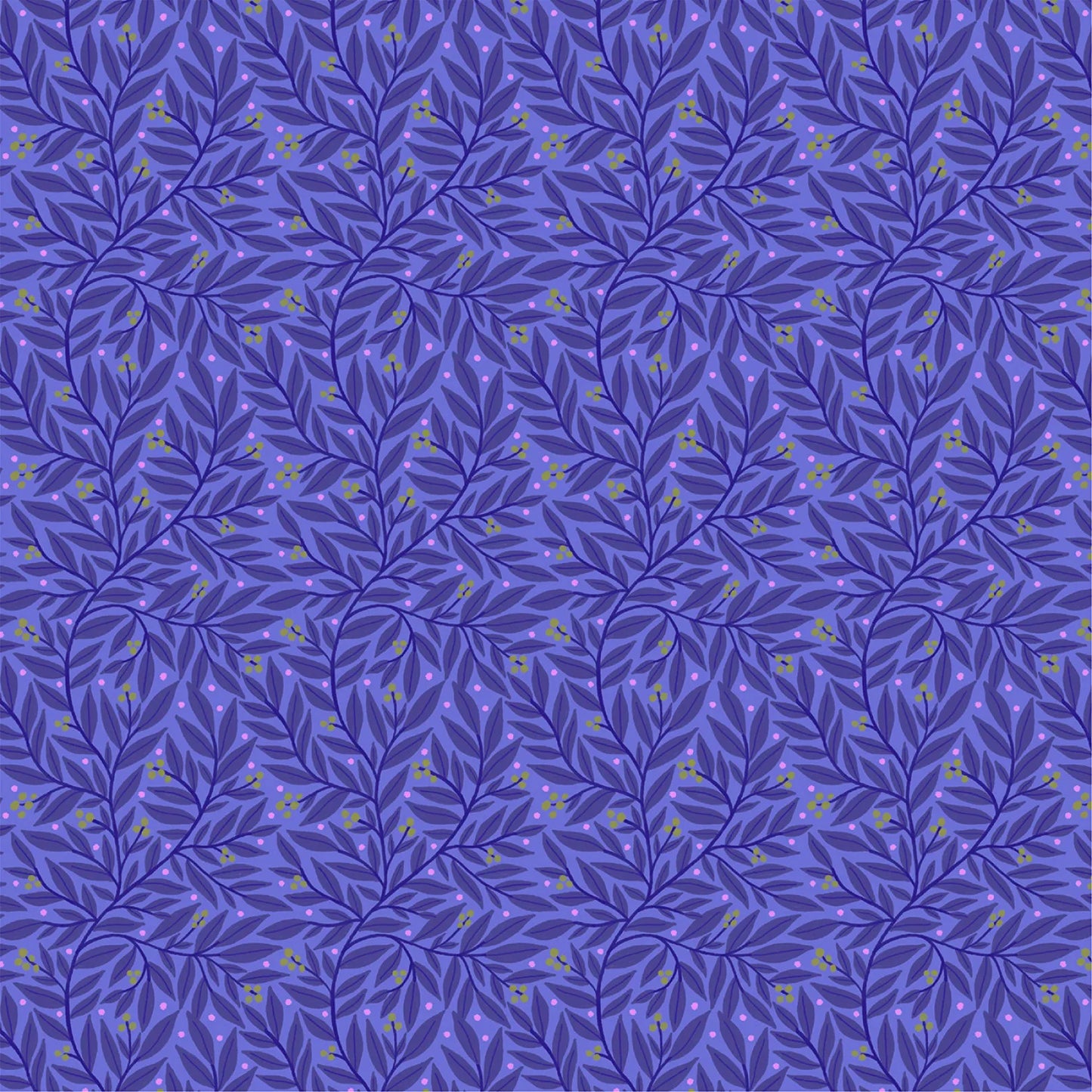 Dayspring Vines & Berries Periwinkle Yardage