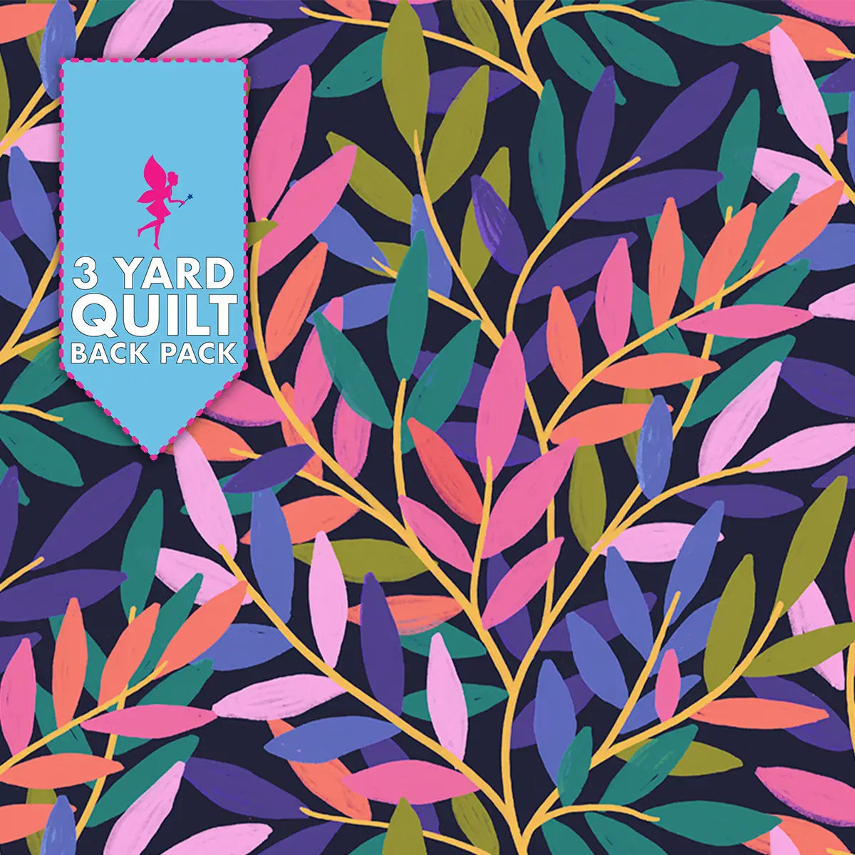 Twilight Tendrils Midnight 108" Wide 3 Yard Quilt Fabric Back Pack