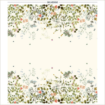 Bloomfield Wild Blooms Ivory Double Border Fabric Yardage