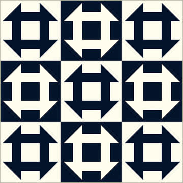 Perfect Points II Churn Dash Navy Fabric Yardage