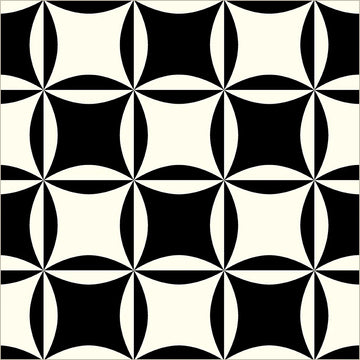 Perfect Points II Cathedral Window Black Canvas Fabric Yardage