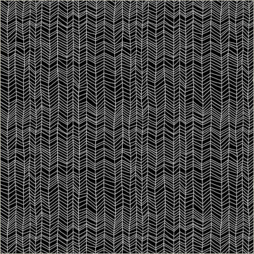 Pen and Petal Black Herringbone Fabric Yardage