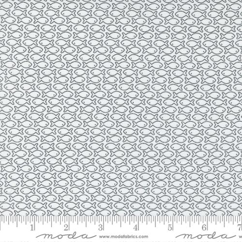 Timber Go Fish White Fabric Yardage