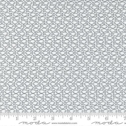 Timber Go Fish White Fabric Yardage