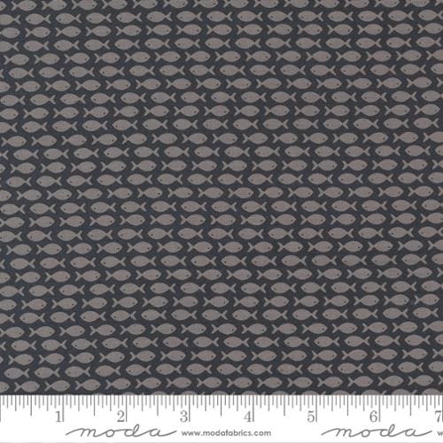 Timber Go Fish Black Fabric Yardage