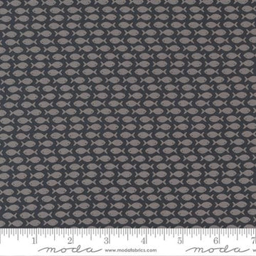 Timber Go Fish Black Fabric Yardage