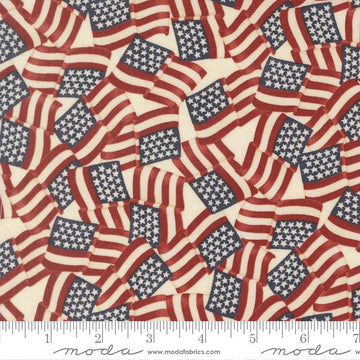 America 250 Years Parchment Waving Flags Fabric Yardage - quilt fabric for sewing and quilting projects