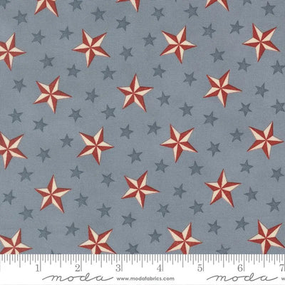 America 250 Years Steel Blue Tossed Stars Fabric Yardage