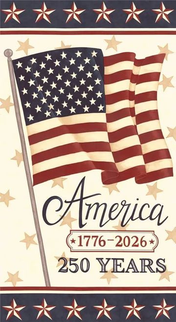 America 250 Years Parchment Anniversary Panel - quilt fabric panel for quilting projects